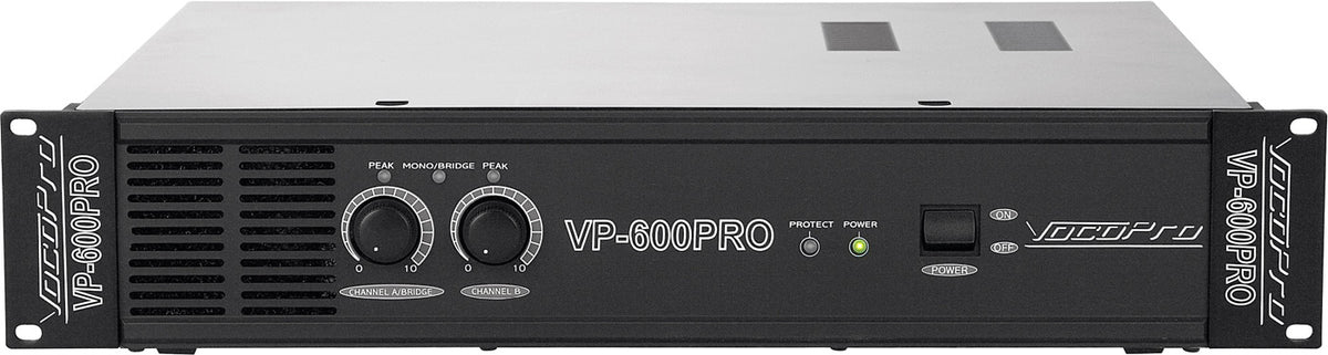 VocoPro VP-600PRO - 2 Space 600W Professional Power Amplifier