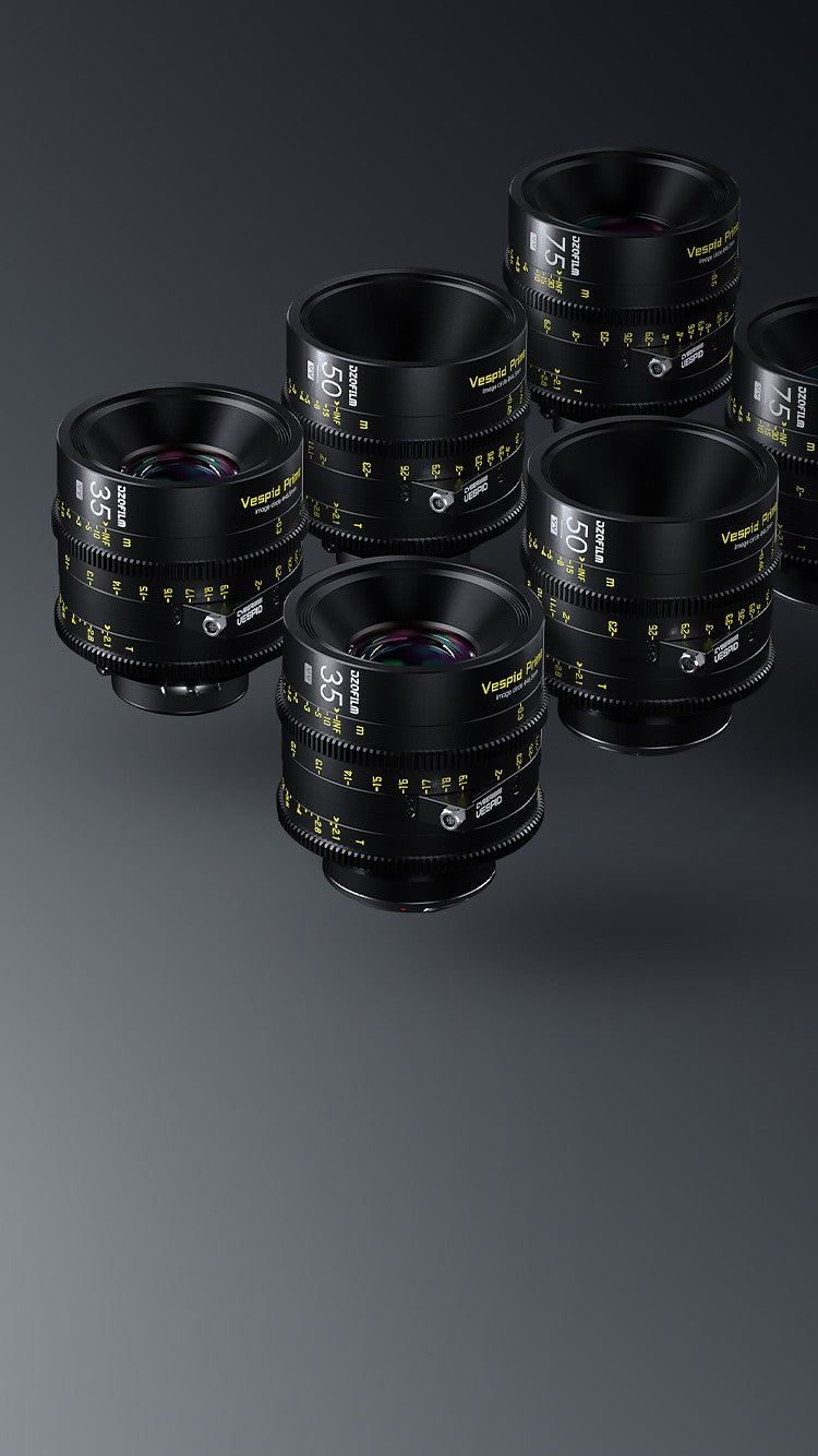DZOFILM Vespid Cyber Prime Full-frame Lens Set, 35/50/75mm T2.1 (PL and EF mount, with data), Full-Frame Cine Prime, PL and EF Mount, Manual Focus and Iris, Cine-Standard 0.8 MOD Gears