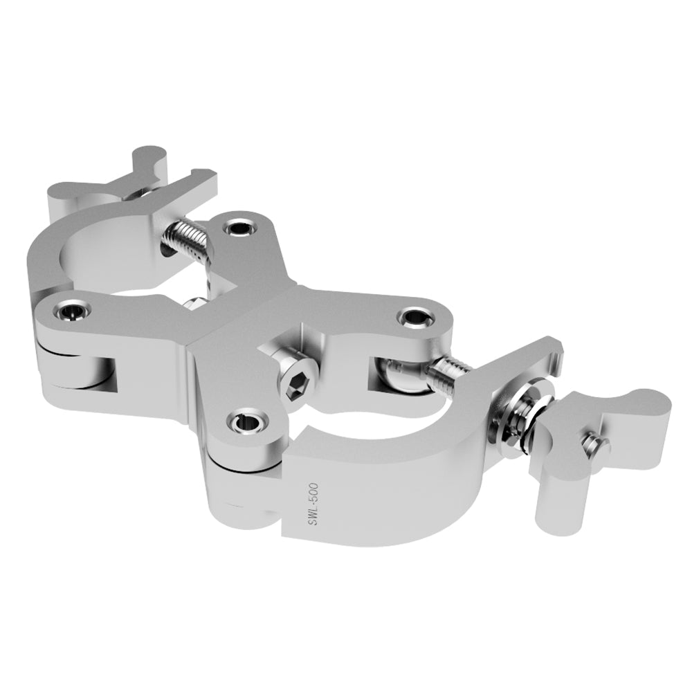 PRODJ-X-PRO-SWIVEL-CLAMP-SLIM-SS 50mm HEAVY DUTY STAINLESS STEEL DOUBLE CLAMP